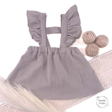 Musselin Kleid für Mädchen mit Rüschenträgern - BLUSH - 100% Baumwolle - in verschiedenen Farben und Größen - ideal für alle Jahreszeiten