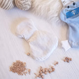 Baby Wärmekissen -  SEEMANN Entchen mit Namen - waschbar - Bio-Dinkel - Kirschkerne - Traubenkerne
