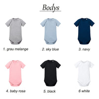 Premium Baby - Body „little Boss“ | mehrfarbig | für Mädchen und Jungs | 100% Bio – Baumwolle